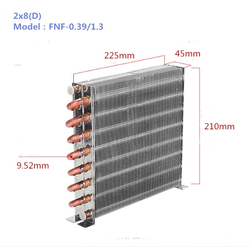 传热设备供应商畅的长期供应2米空冷式冷凝器小型水冷式铜管铝翅片制冰机冷凝器价格 FNF-0.37/1.1示例图3