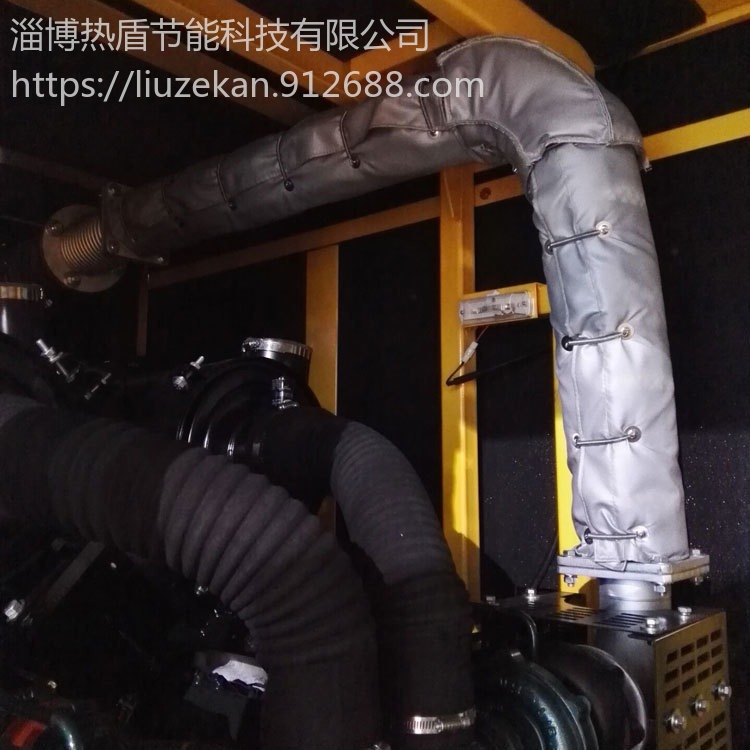 CAT发动机 排气管隔热套 排气管保温套 排气管保温衣 材料环保 SGS认证 潍坊热盾 厂家定制图片