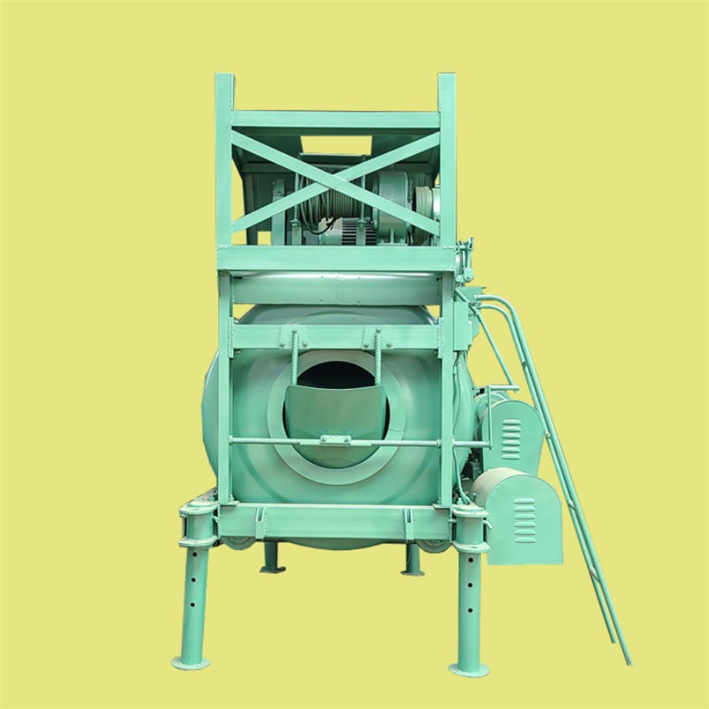 绿色爬梯搅拌机 自动提升混凝土搅拌机 徐科液压翻斗搅拌机