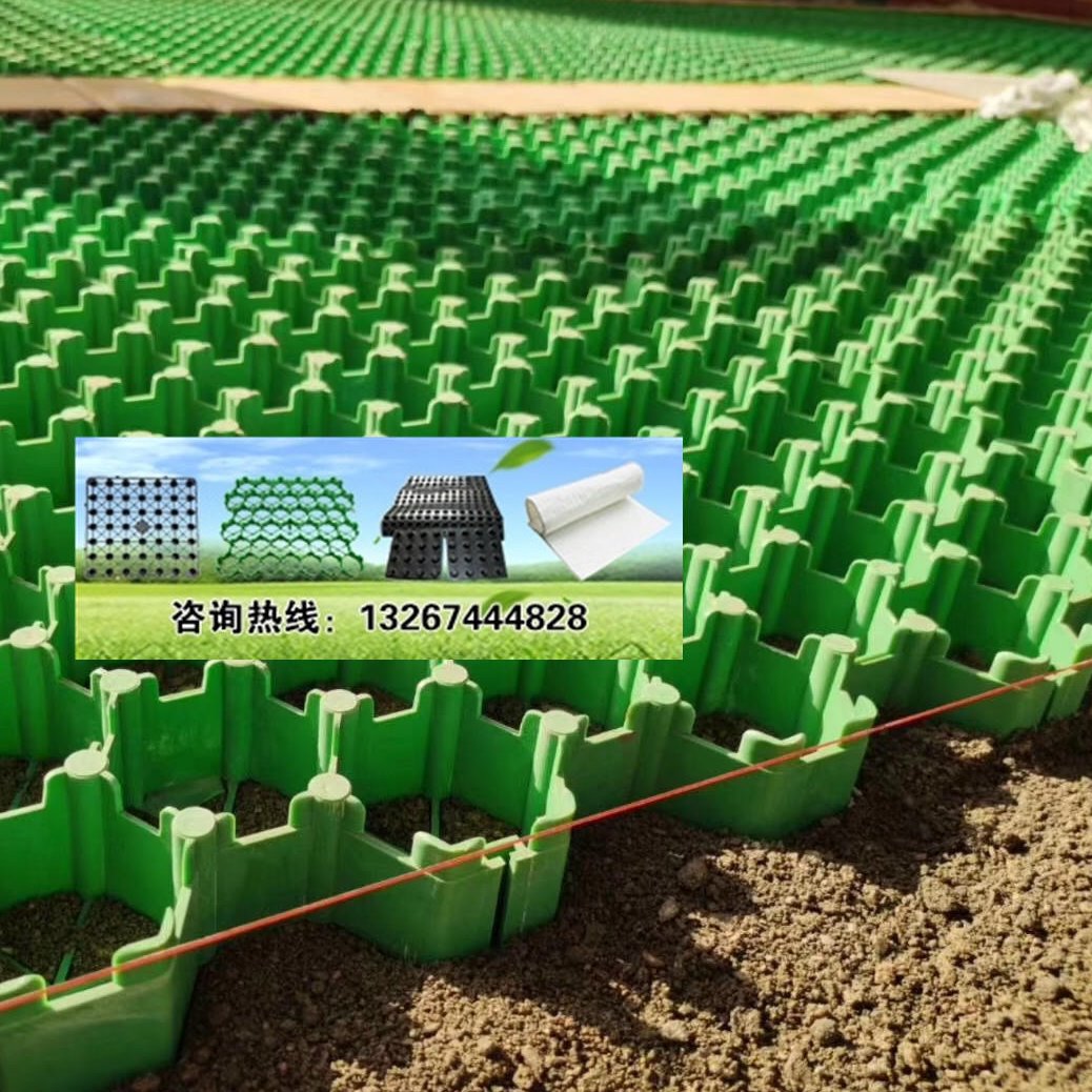 塑料植草格停车场空中大厦绿化建筑种植固土草坪格护坡种植植草格