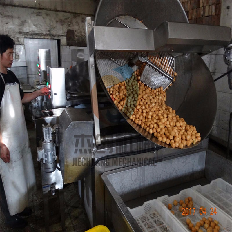 厂家推荐高低温豆泡油炸锅 高温定型 低温发泡 自动化豆泡油炸机省时省人工