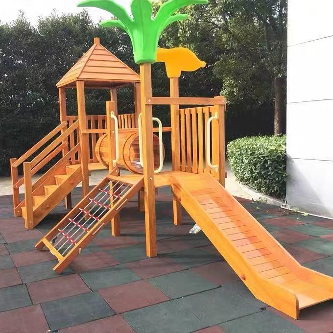 咸宁市现货木质组合滑梯 儿童大型组合滑梯尺寸 龙泰体育