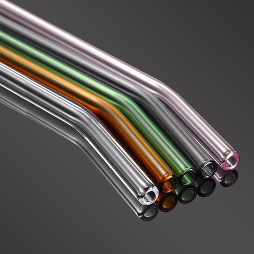 明捷工艺品 厂家批发彩色玻璃吸管 透明玻璃饮料吸管
