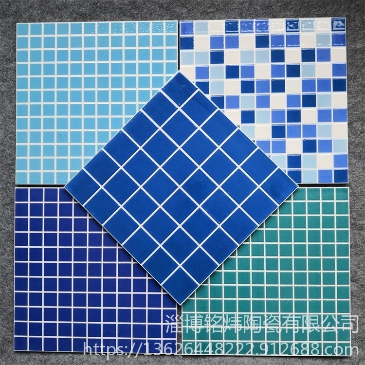 仿马赛克游池砖 300x300瓷砖 户外蓝色景观池地中海地砖图片
