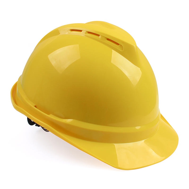 梅思安10146618PE豪华 型有孔安全帽PE带透气孔帽壳一指键帽衬PVC吸汗带国标D型下颏带-黄（2019）