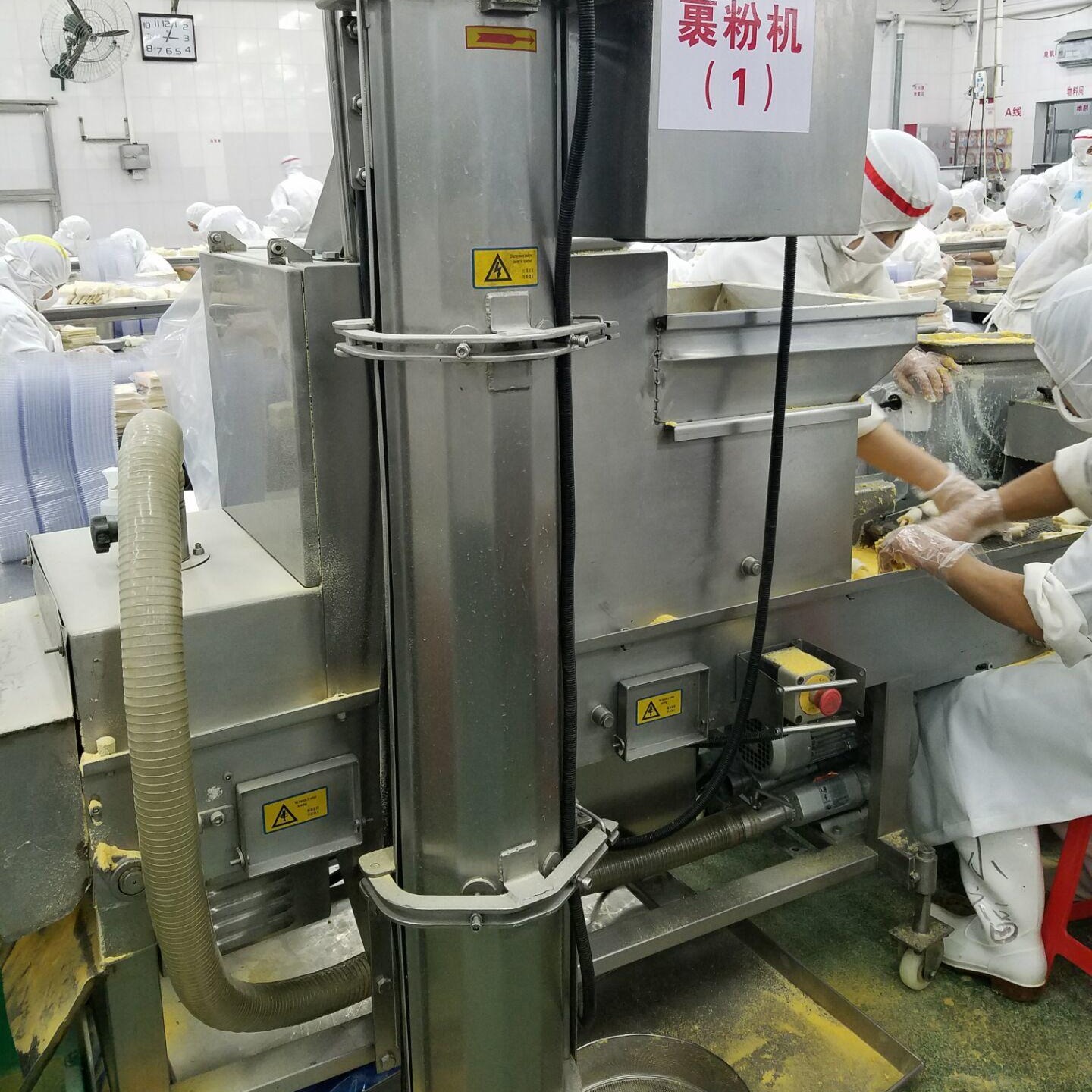 广州面包虾上浆裹粉设备  连续式面包虾油炸机  自动面包虾上屑裹粉机
