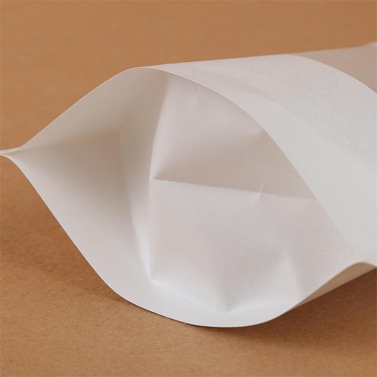 现货供应白色牛皮纸自立自封袋食品坚果零食类密封包装袋加厚开窗牛皮纸袋