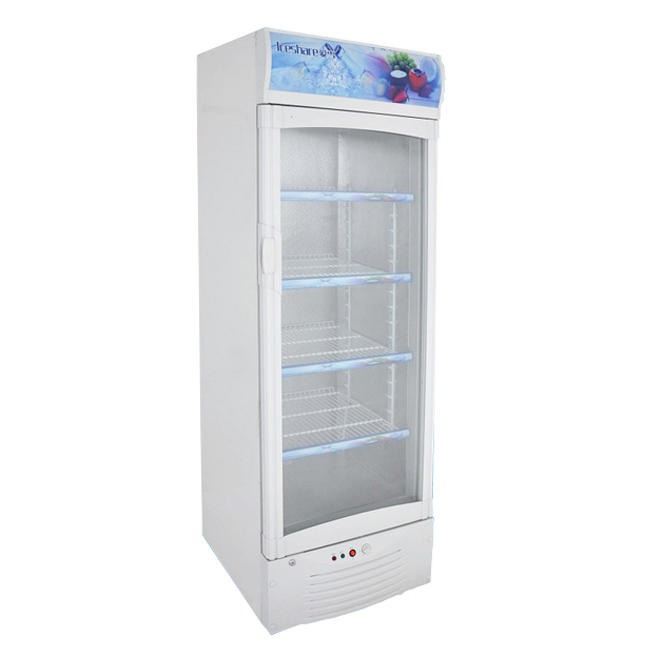 浩博商用啤酒饮料保鲜柜 立式冰柜果蔬玻璃柜 直冷单门冷柜 冷藏展示图片