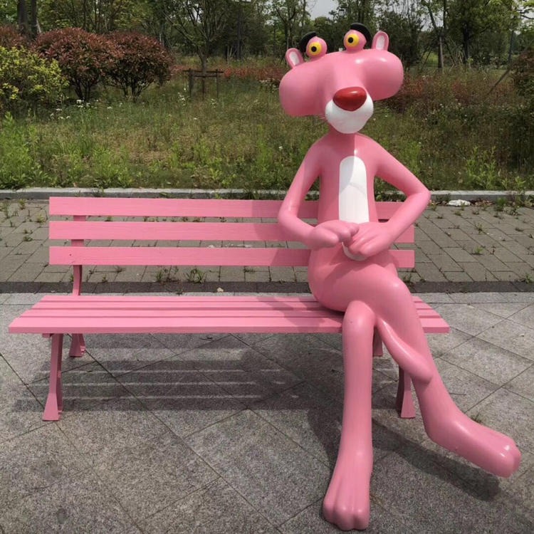 佰盛 小猫树脂模型摆件 粉红豹模型摆件 卡通豹雕塑 欢迎咨询图片
