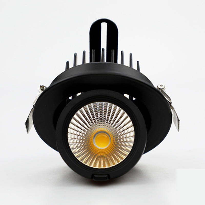 led射灯 嵌入式cob象鼻灯 家用天花灯 商用可调角度牛眼筒灯