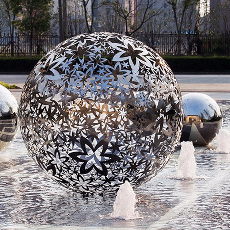 不锈钢雕塑 圆形镂空雕塑 公园雕塑 怪工匠
