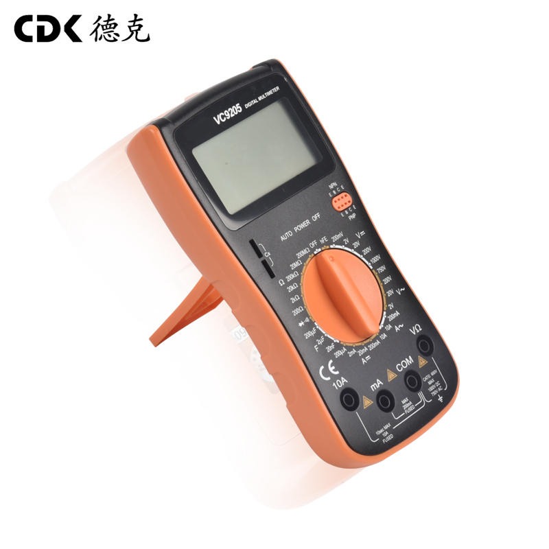 CDK/德克 Vc9205数字万用表 实验室、工厂、家庭电工仪器 LCD显示器 直流电、交流电测量工具 厂家直销