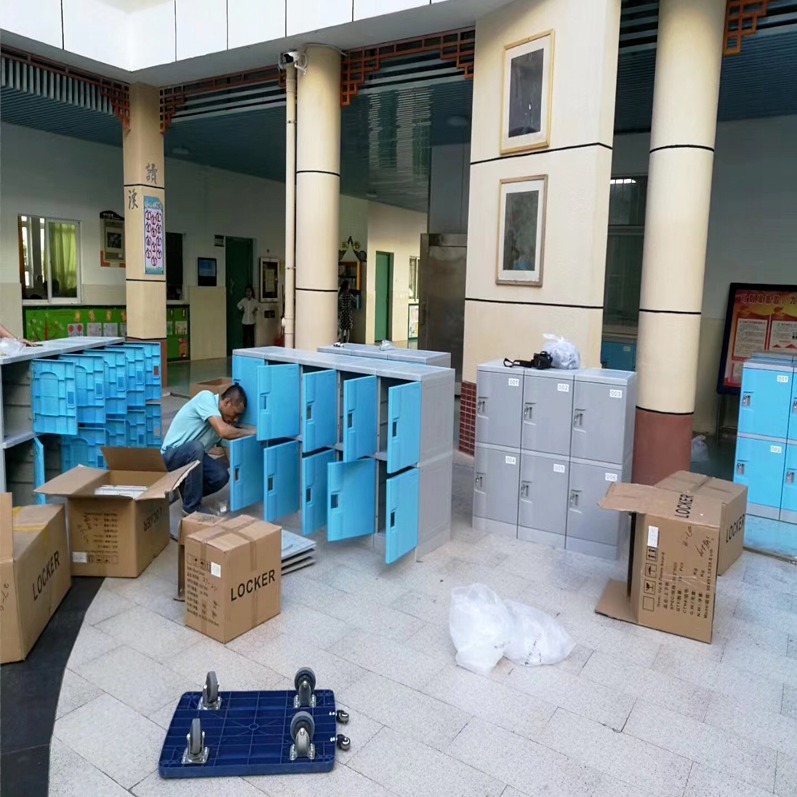 厂家批发 ABS书包柜 学生环保塑料书包柜 教室走廊塑料书包柜图片