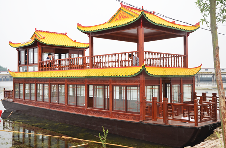 苏航出售16米电动观光餐饮船 水上仿古观光游乐船 大型景区画舫木船