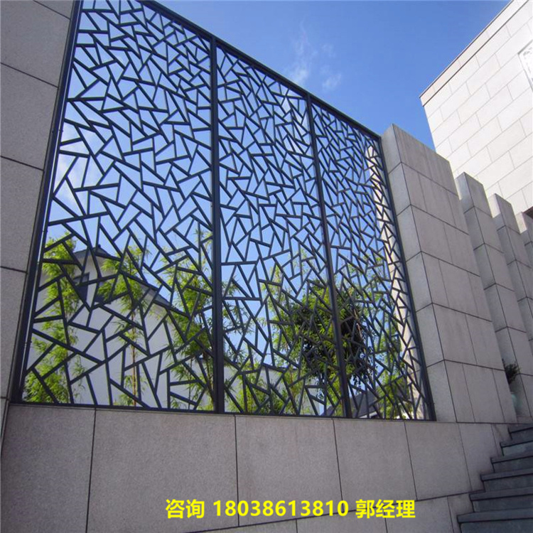 安徽户外墙面金属窗花 铝合金方管焊接造型铝窗花 美观装饰铝窗花批发示例图11